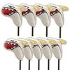 9Pcs Lightweight Waterproof Faux Leather Golf Club Covers Shark Shape Golf Iron Head
