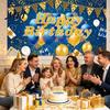 Birthday Celebration Banner Happy Backdrop, Party Photo Background Cloth for Celebration, Double-sided Printed Bunting Flag Decor Kids Women, Supplies