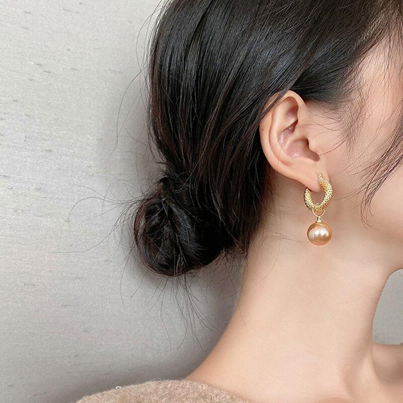 Einfache Vintage Simulierte Perle Baumeln Ohrringe Für Frauen Elegante Mode Wasser Tropfen Anhänger Ohrring Schmuck