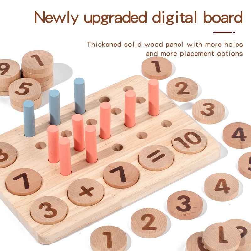 Learning Wooden Mathematics Number Matching Arithmetic Board Children Toy Puzzle