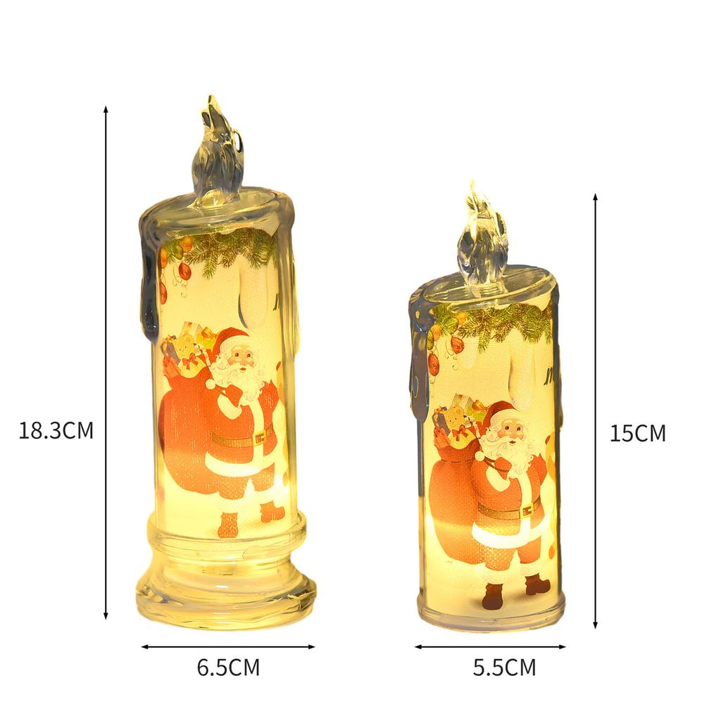 12PCS Candle Night Light Beautiful Print Pattern High Simulation Decorative LED Candle Bedside Lamp