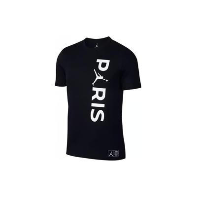 X Paris Saint-Germain Camiseta de Manga Curta com Gola Redonda e Estampa de Logotipo de Marca Compartilhada Masculina Tops Preto BQ4278-010
