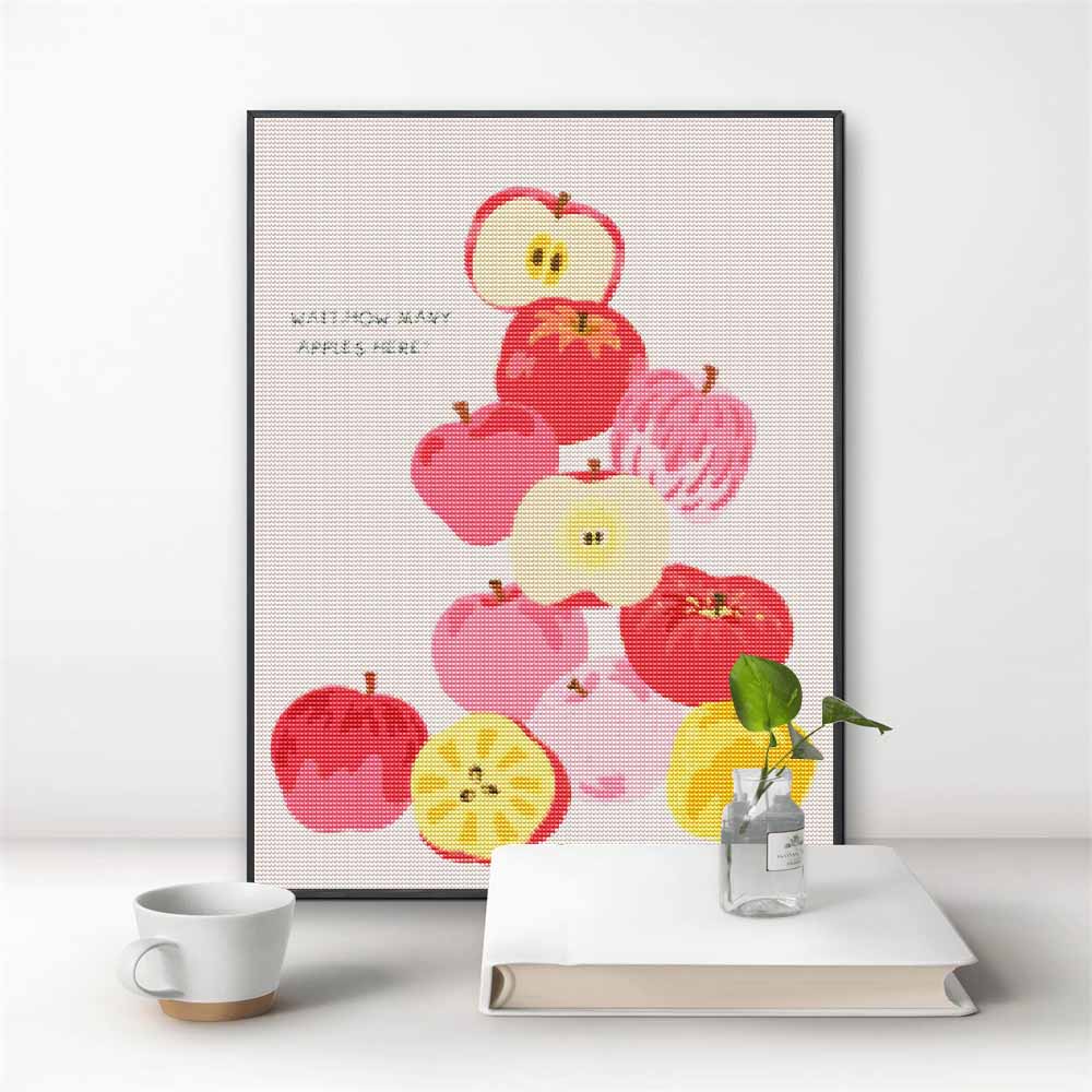 Diamond Painting DIY Kit Delicious Fresh Red Apple Fruit Design 5D Full Drill Rhinestone Art Canvas Relaxing Craft Wall Decor