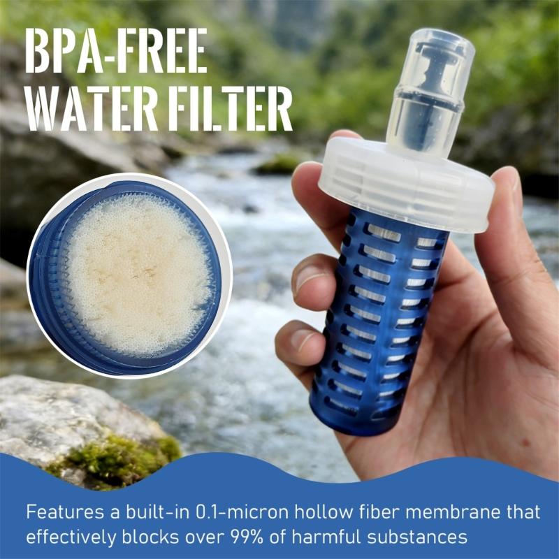 Folding Outdoor Water Bottle With Builted In Filter Light Weight Portable Water Bottle For Hiking Camping And Sports