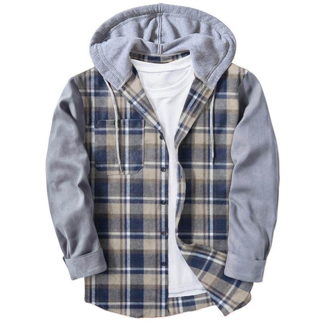 Men's Casual V-neck Knitted Fitted Shirt Jacket