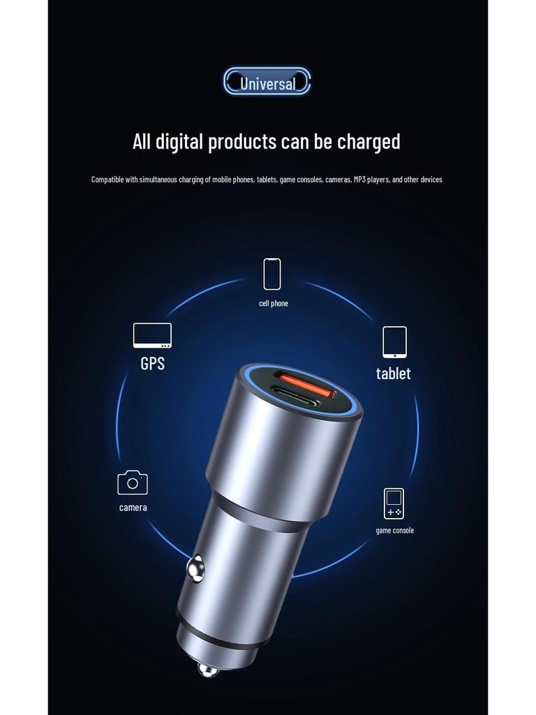 Aluminum Alloy PD20W Car Charger | Fast Charge for Apple Devices