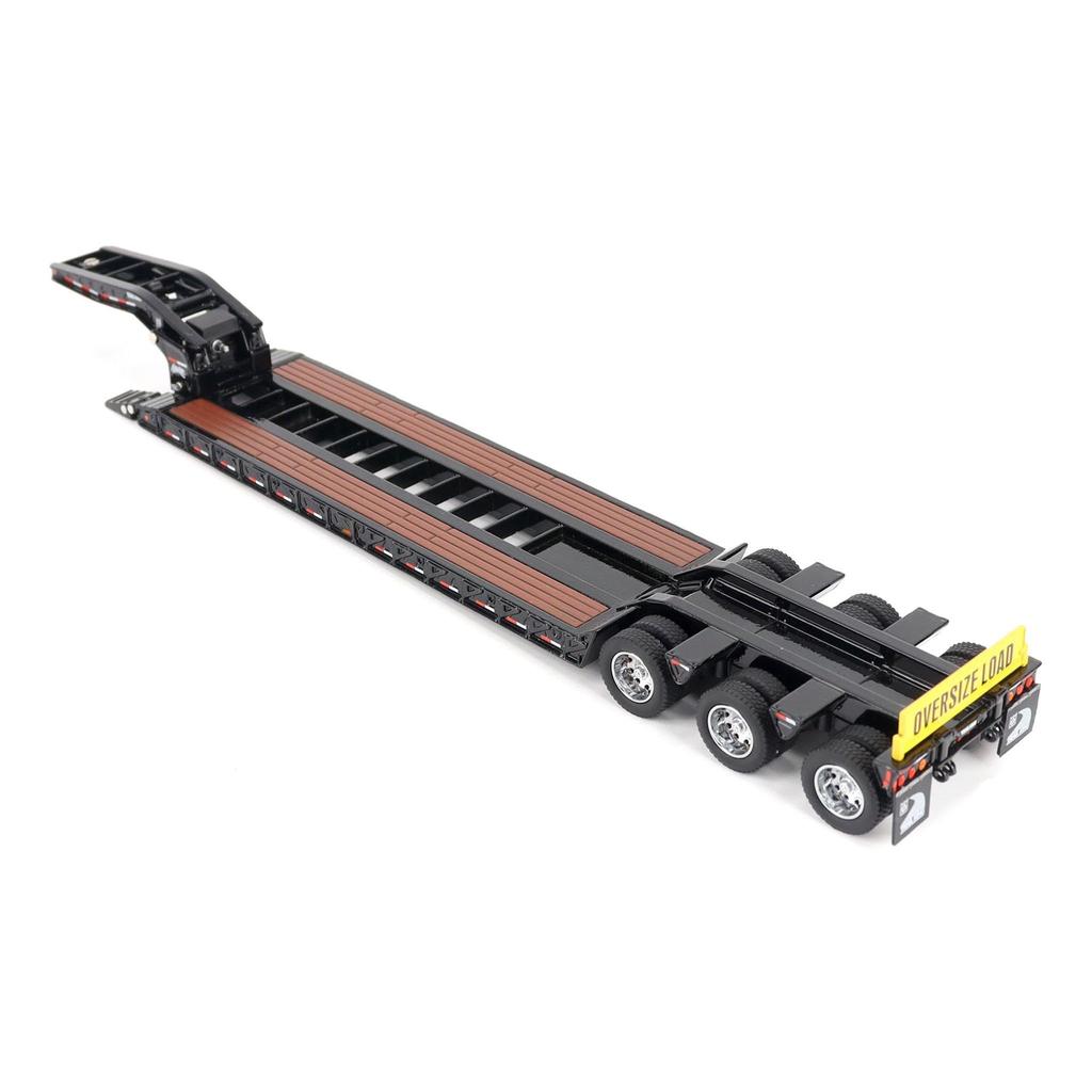Scale Trail King TK120 Hydraulically Detachable Gooseneck Lowboy Trailer Regular Transport Scale Diecast Collectible Item 71136 150 (Black Version)