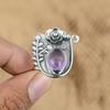 925 Silver African Amethyst Stone Flower Promise Sister Statement Ring Jewelry