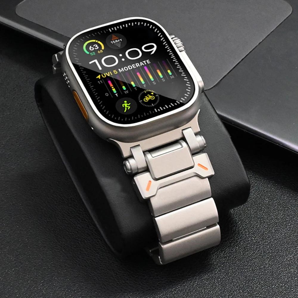 Titanium Bracelet for Apple Watch Series 10 46mm Ultra 2/1 49mm Metal Strap Correa for iwatch 9 8 7 45mm 6 5 4 SE 44mm Watchband