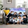 K-pop music group Blanket Flannel Blanket for bed, sofa, Camping, Hiking, Picnic Essentials, gift for family Fan gifts