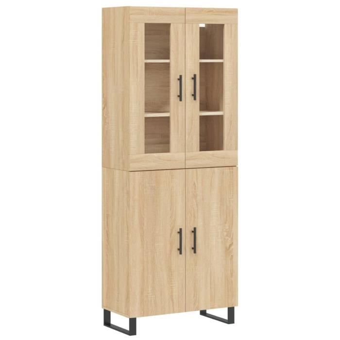 VidaXL Buffet haut Chêne sonoma 69,5x34x180 cm Bois d'ingénierie 3198236