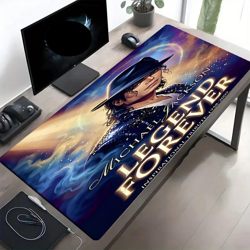 Ποντικοουαλί με Εκτύπωση Michael Jackson, Αντιολισθητικό Χαλάκι Πληκτρολογίου Γραφείου, για PC Laptop Παιχνίδια Εργασία Καθημερινή Χρήση, Δροσερό Δώρο Έκπληξη για Φεστιβάλ