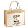 Beach Bag - PLANETEE - Jute with Pocket Skating 2 I Can't - Cotton - 43x33 Cm - Printed In France