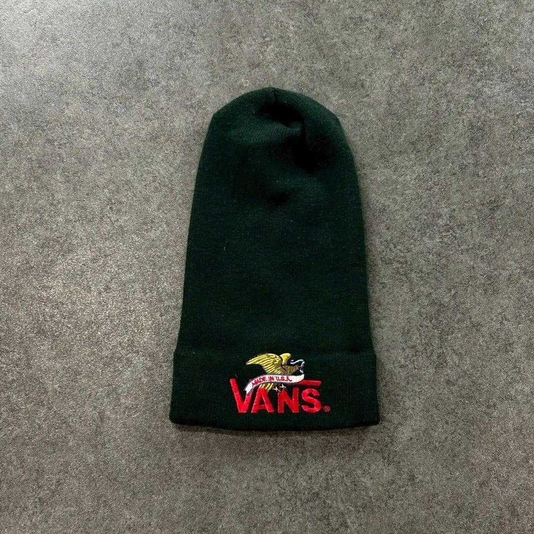 Used Made in Japan 90s Vintage VANS Beanie Vans Beanie Logo Embroidery Dark Green Unisex