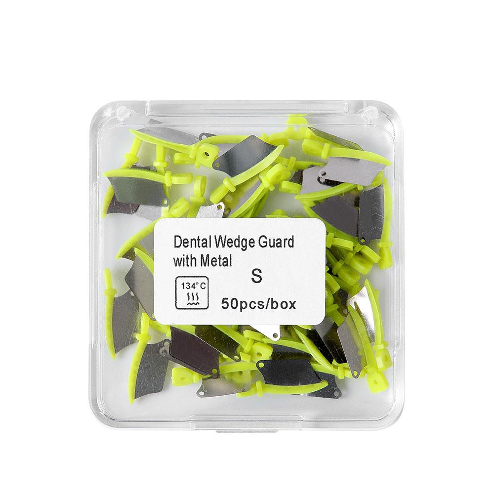 50Pcs/Box Dental Prime Teeth Interproximal Plastic Wedge Guard With Metal Protection Steel Matrix Dentist Equipment Tools