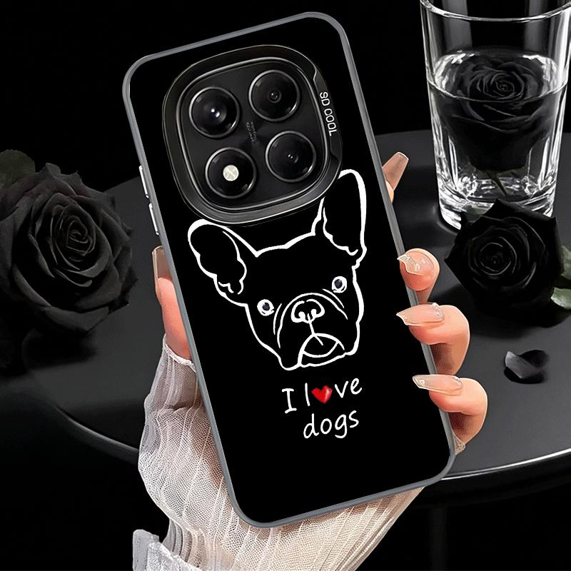 French Bulldog Black Desgin Soft Phone Case for Xiaomi Redmi Note 13 14 15 Pro Plus 12S 12 11S 11 11T 10S 10 Shockproof Cover Ba