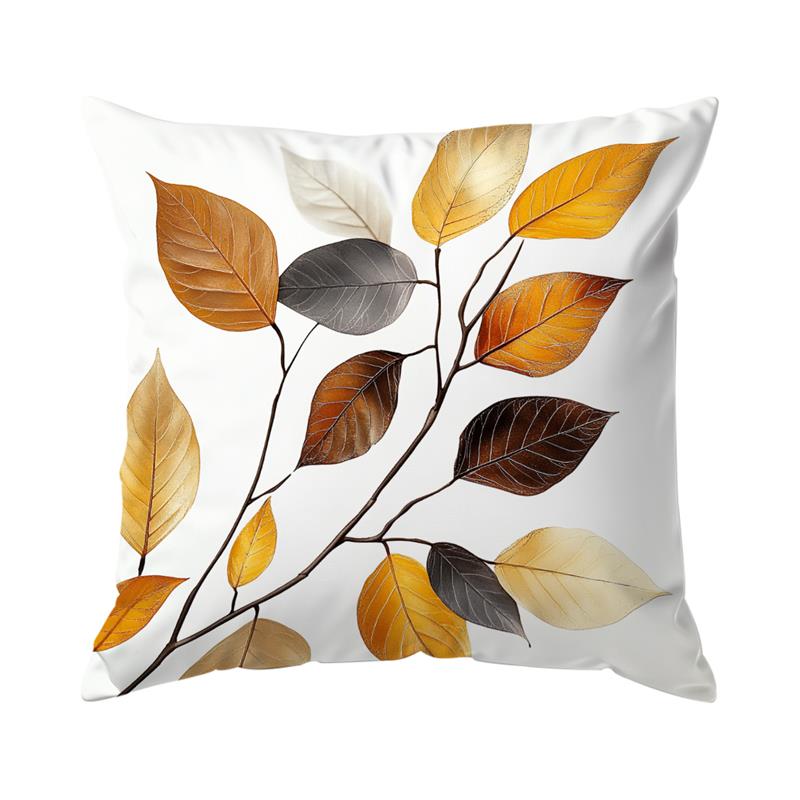 1 Pc 45X45 Cm Leaf Pattern Cushion Cover For Living Room Sofa Bedroom Home Decor Square Autumn Pillowcase Waist Pillow Cover