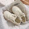 Canvas board shoes single shoes half drag one pedal casual spring and autumn lace-up women's sports shoes