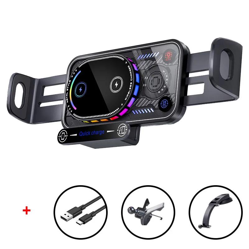 Wireless Charger Stand Air Vent/Dashboard Phone Mount Fast Charging Station For iPhone 17 Samsung Galaxy Z Fold  Z Flip 7/6/5/4