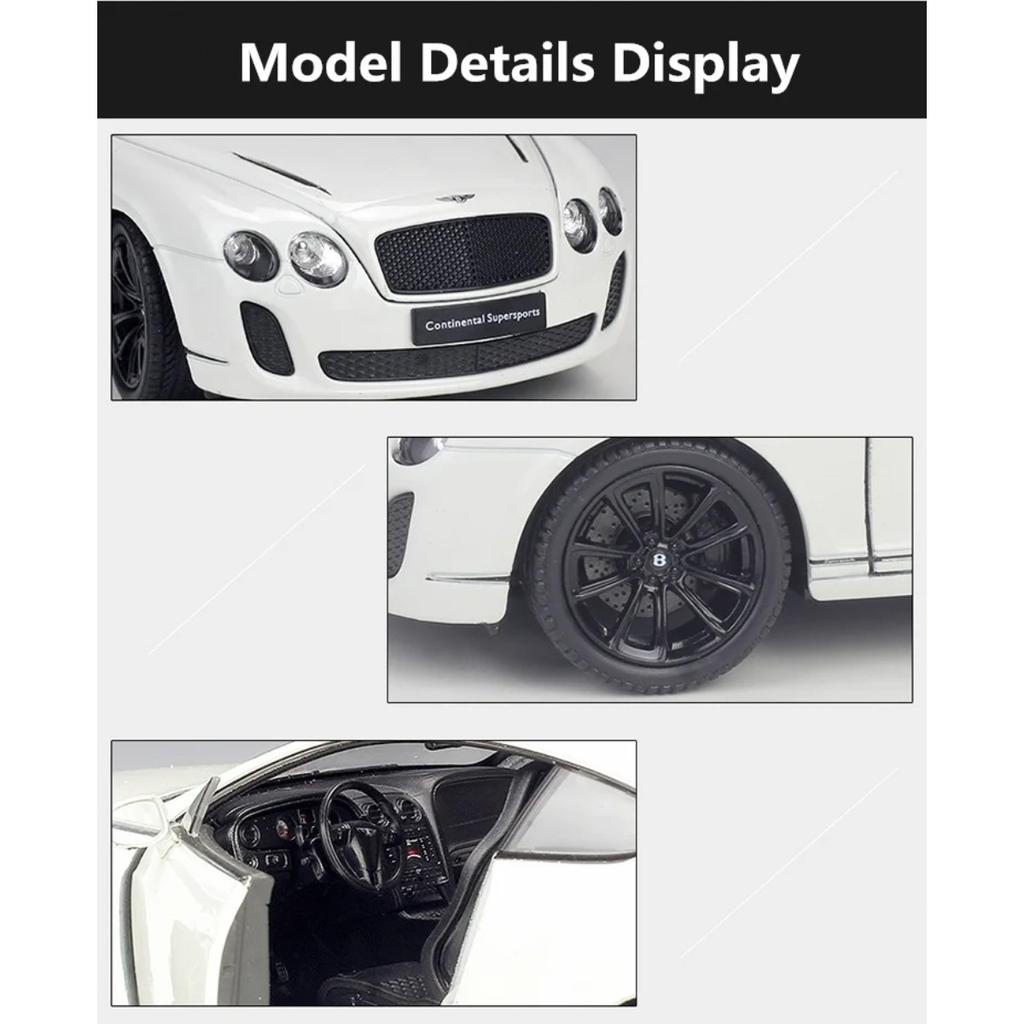 Welly Modellino Auto Bentley Continental Supersports GT in Lega 1/24 Luxy Diecast Simulazione Metallo Giocattolo Veicoli Modellino Auto Regalo per Bambini