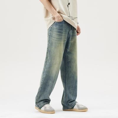 New Spring and Summer Jeans Men's Loose Straight High Street Retro Trendy Men's Trousers