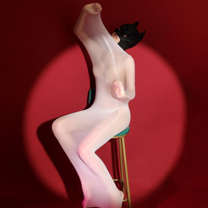 Women Sleeping Bag Jumpsuit Ultra-Thin 8d Oil Shiny Glossy Perspective Couple Full Bodyduit Seamless Pantyhose Night Club Wear