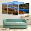 Canvas Painting Modular Picture Wall Art Home Decoration For Living Room Modern Printing Type Decor 5 Panel Animal Deer YGYT No Frame