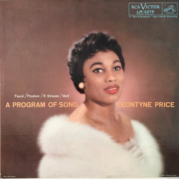 

LP Record LEONTYNE PRICE Program Of Song LM2279 RCA VICTOR RED US Classical Used