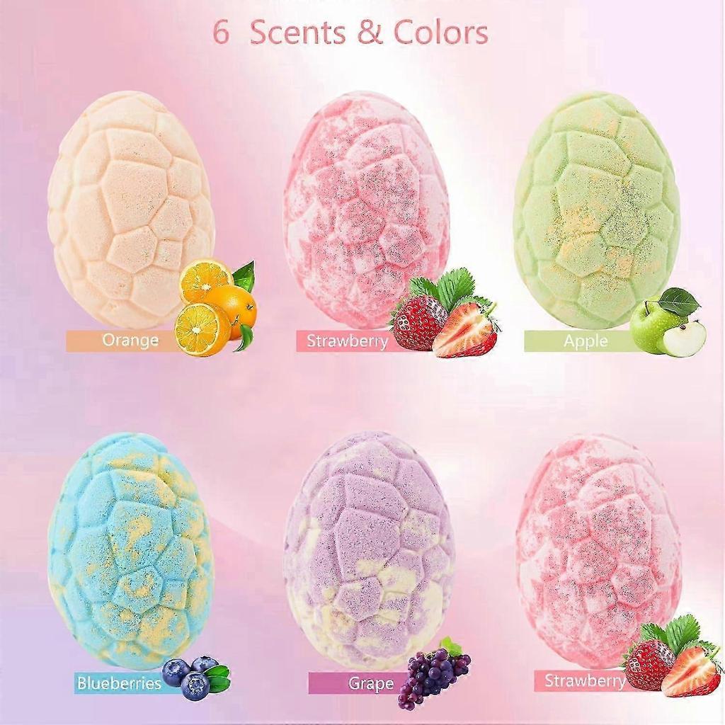 Bath Bombs Gift Set,6*Dinosaur Bath Bombs for Kids with Surprise Dinosaurs Toys Inside, Handmade Organic Natural Fizzy Kids Bath Bombs, Bubble Bath Bo