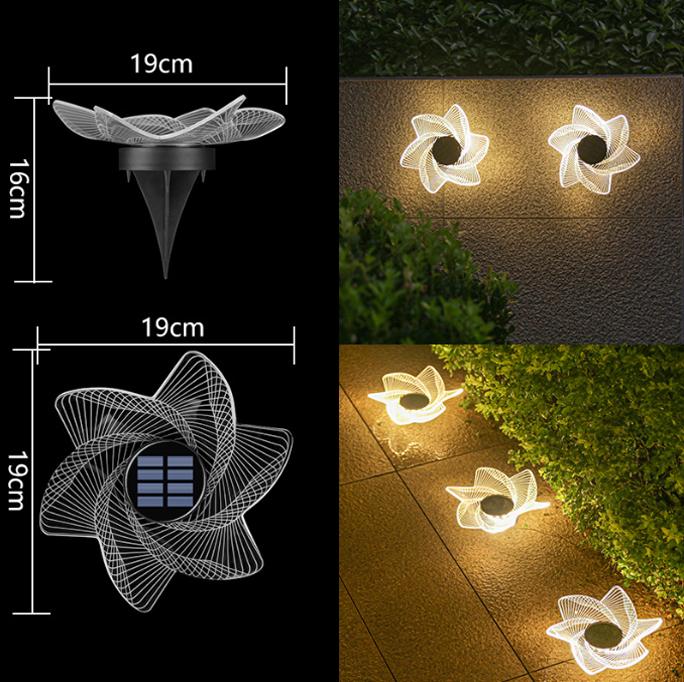 

1 шт. Солнечный акриловый садовый светильник, уличный садовый светильник, водонепроницаемый, уличный, светящийся, настенный декоративный настенный светильник
