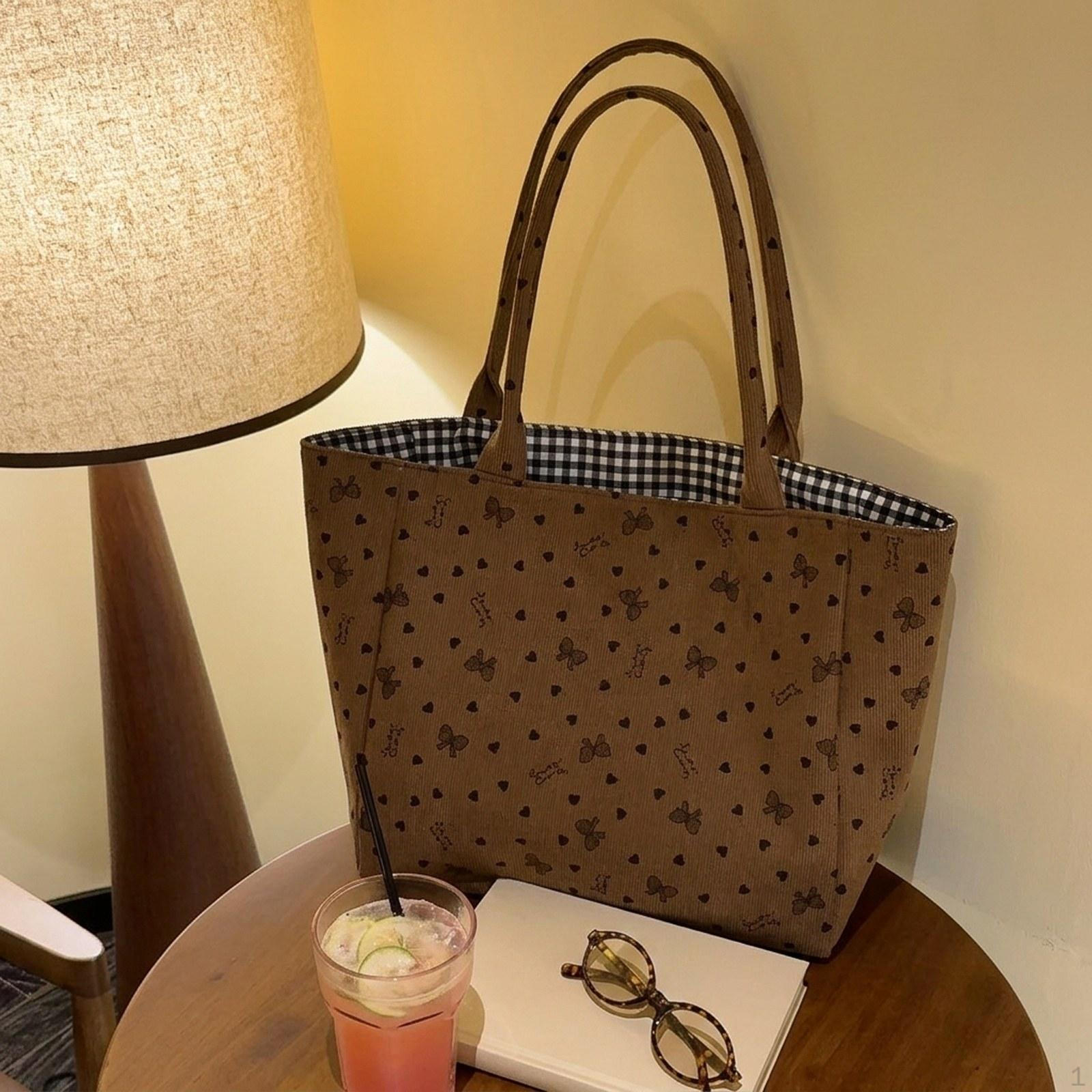 

Practical Grocery Handbag for Women School Work Travel Shopping Brown