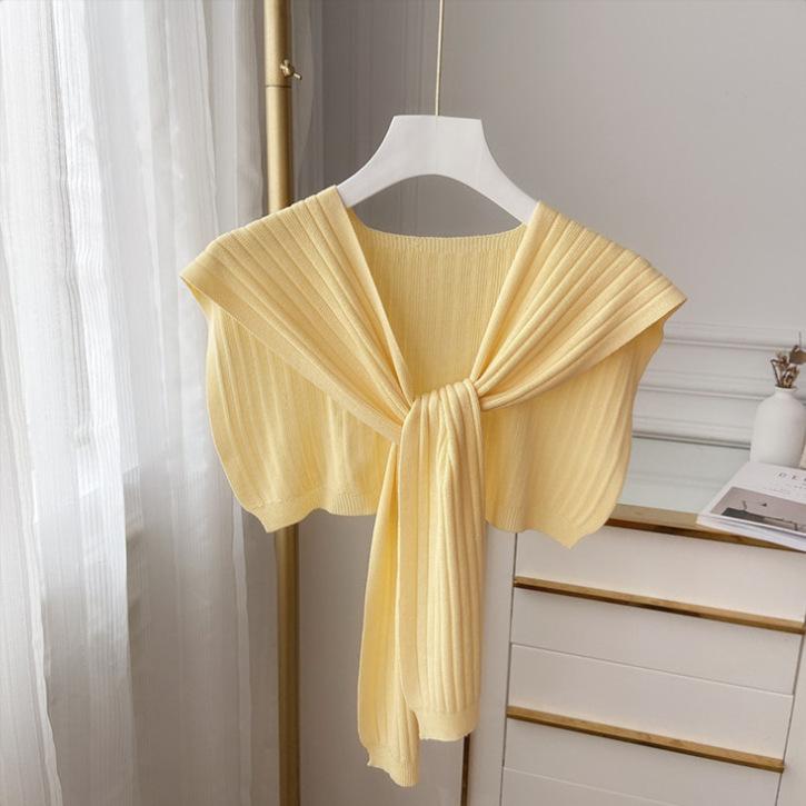 Autumn Winter Knit Shawl Bib For Women Elegant Shoulder Wrap Scarf Neck Warmer Cozy Cape Style Fashionable Accessories