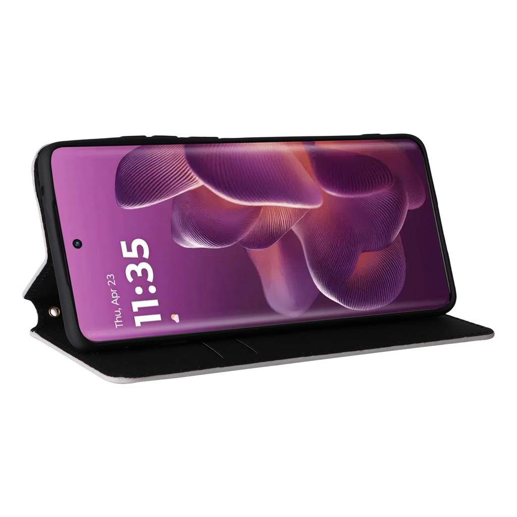 For Motorola Edge 60 Pro 5G Case Wallet Rhombus Imprinted Leather Phone Cover