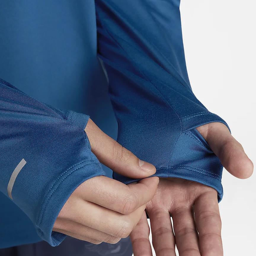 Nike Element Running Energy Letter Stand Collar Half Zip Quick Dry Casual Long Sleeve T-Shirt Men Tops Garden-Blue FN3300-476