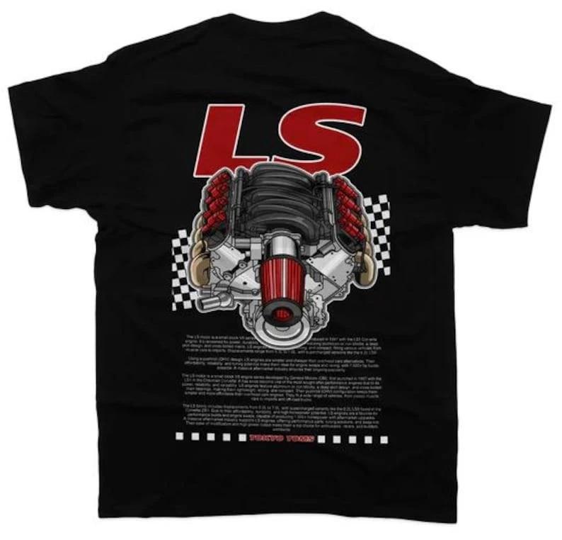 LS Engine T-Shirt - Unisex Car Lover Shirt - Automotive Enthusiast Gift XXXXL