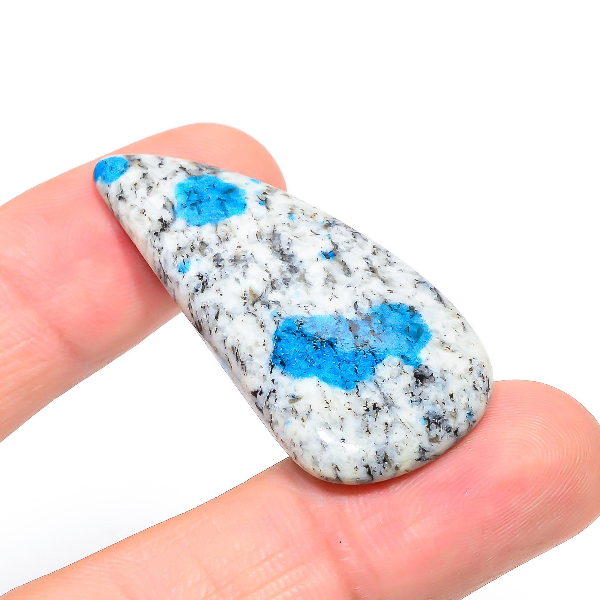 

K2 Azurite 2.3x4.6mm Natural Cabochon Fine Loose 46.7Cts. Q9e77 белый