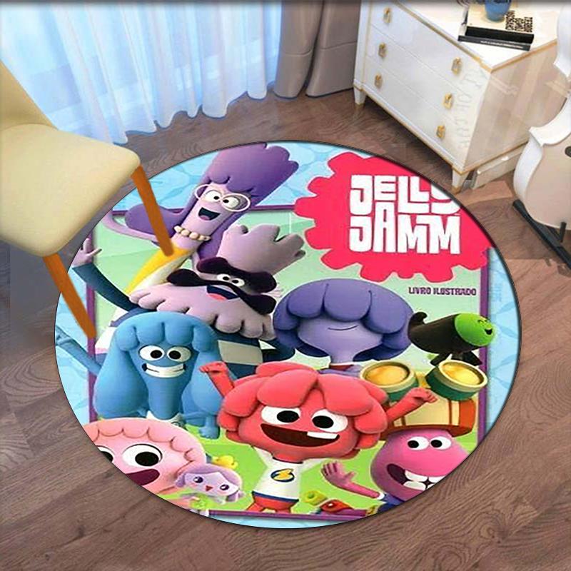 Jelly Jamm Printed Round Rug Carpet Chair Rug Area Rug Entryway Doormats,for Office Chair Living Room Bedroom Kitchen Room.