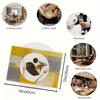 4pcs Abstract Geometric Yellow & Grey Placemats | 12x18 Inch Rectangular Linen Table Mats, Machine Washable | for Dining, Home, Kitchen, Banquet, Cafe