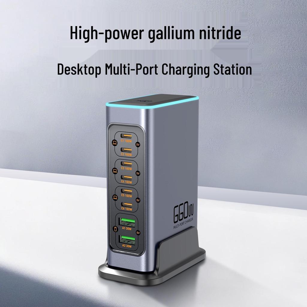 PD100 660W Galliumnitrid Schnellladestation mit QC30W, 8 Ports