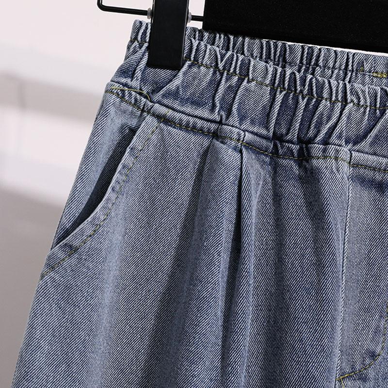 Plus Size Jeans for Women Autumn Arrival Large Size Loose Wide Leg Blue Denim Pants Women High Waist Women's Trousers