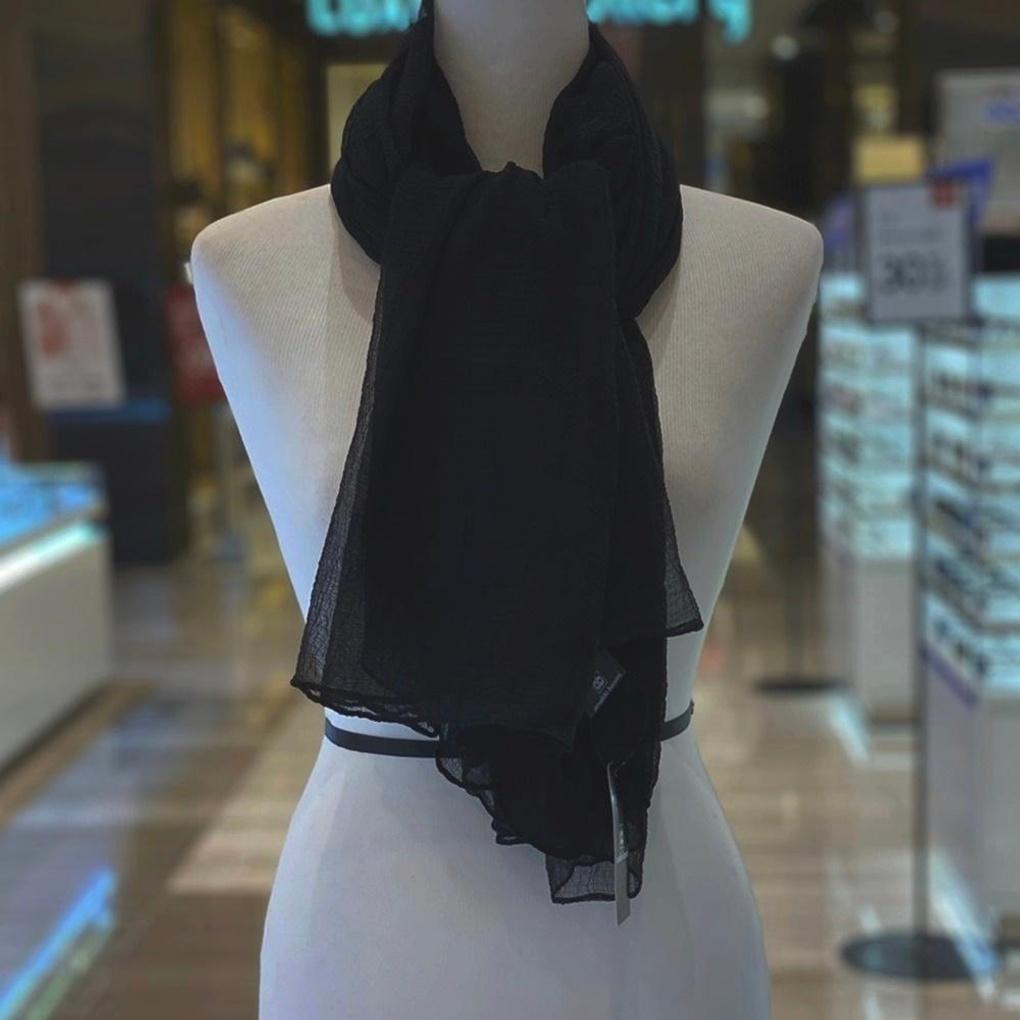 [MJ/Arnaldo Basini] See-through Long Scarf Beige, Black (ABSS-19117)