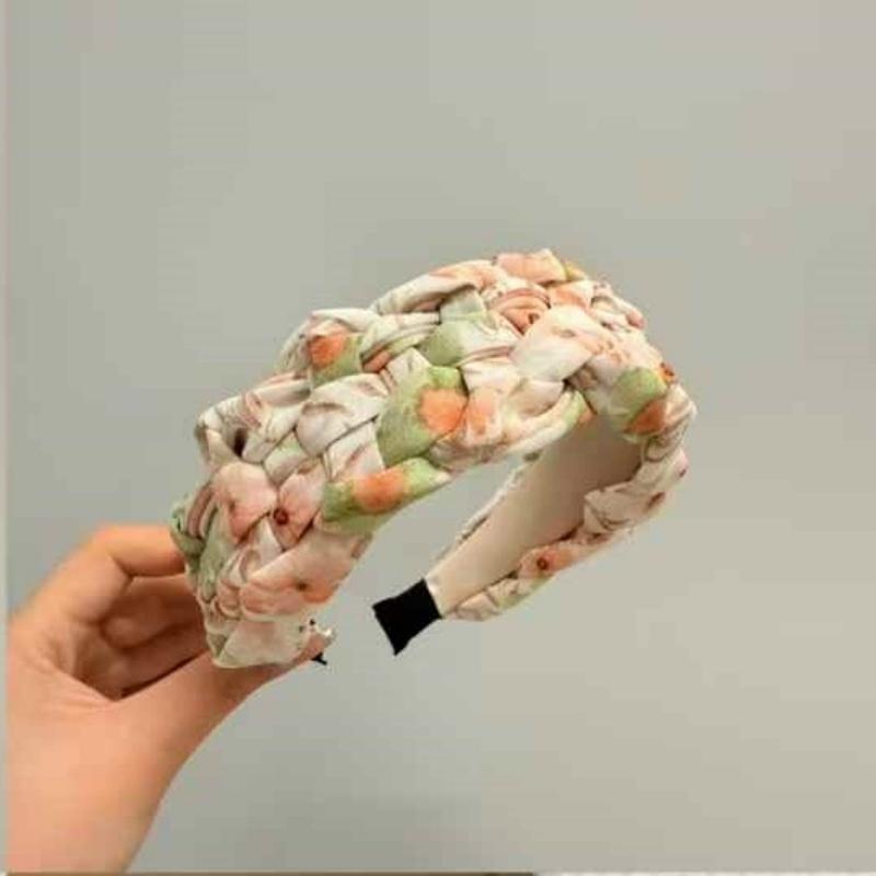 Wide-brimmed Woven Headband Handmade  Colorful Pressure Hair Band  Makeup Girls' Clothing Matching  Headbands for Women