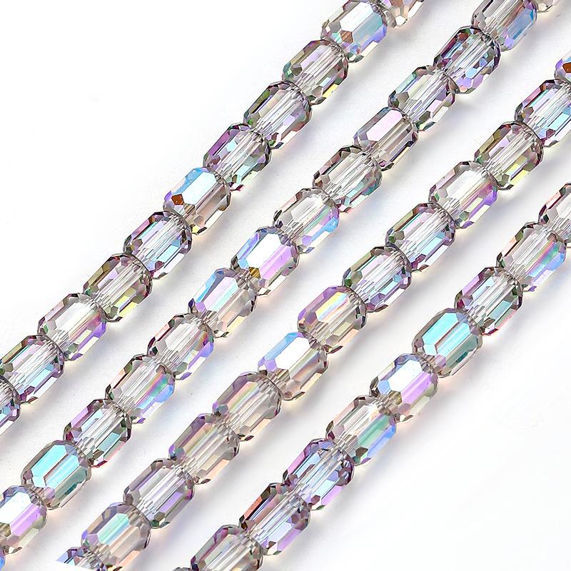 8mm Glass Column Beads Crystal Barrel Faceted Loose Spacer Craft Beads for Bracelet Necklace Earring Wind Chime Jewelry Making