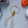 Halloween Gothic Exaggerated Skull Skeleton Bracelets for Women Men Creative Punk Skull Ring Hand Bracelets Charms Jewelry