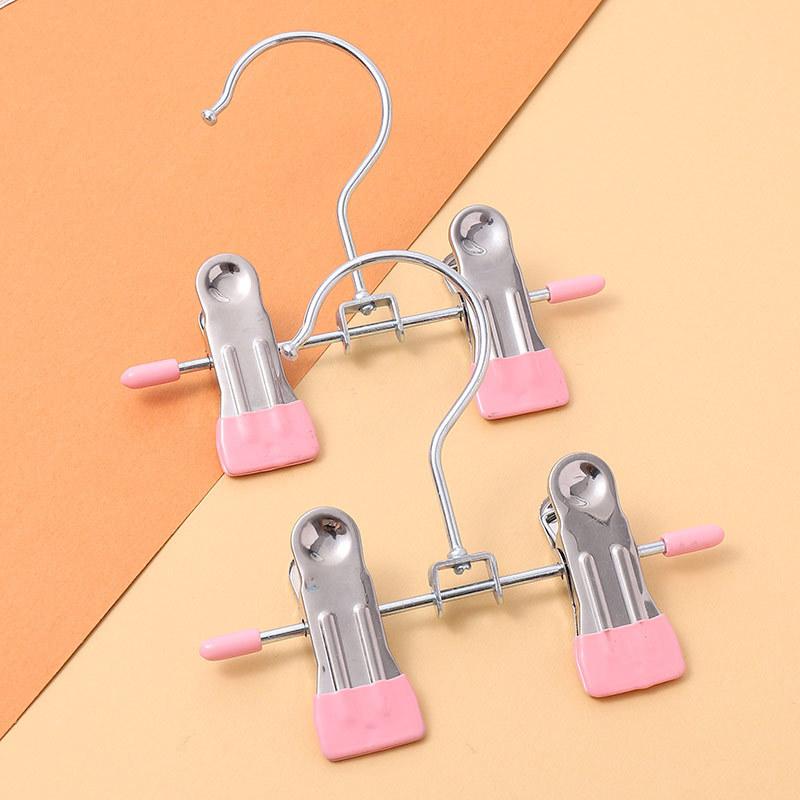 Multi Functional 12cm Mini Pants Clip, Seamless Stainless Steel Anti Slip, Can Clip Clothes, Socks, Underwear, Single Hook, Double Clip