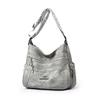 Simple texture soft leather women's bag multi-functional shoulder bag Kangaroo messenger bag women's large-capacity multi-layer handbag