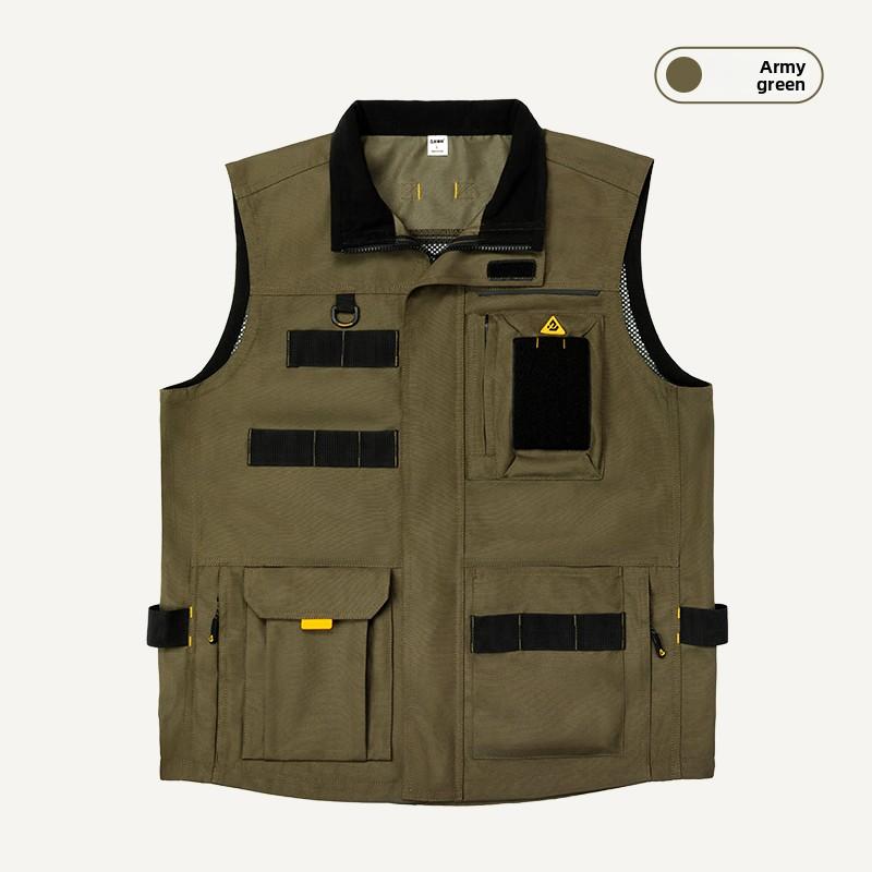 Multi-Pocket Electrician Work Vest Outdoor Fishing Gear Functional Multi-Functional Tool Vest Standard Polyester Casual Vest