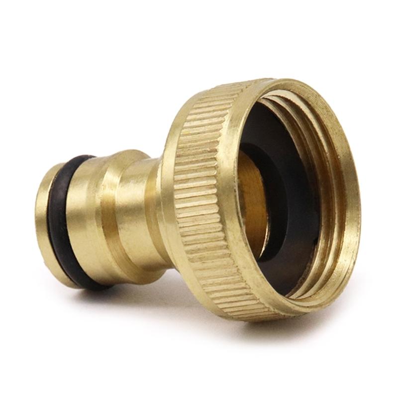 3/4" Brass Quick Connector 4pcs/set Garden Tap Adapter Thread Nipple for Garden Yard Car Washing Accessory