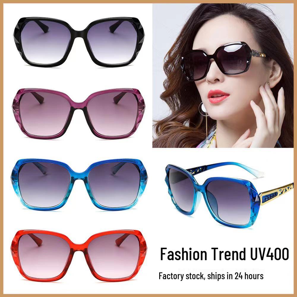 2026 High-End Women's Polarized Sunglasses with Diamond-Inlaid Large Frame - Fashionable Sun Protection for Driving