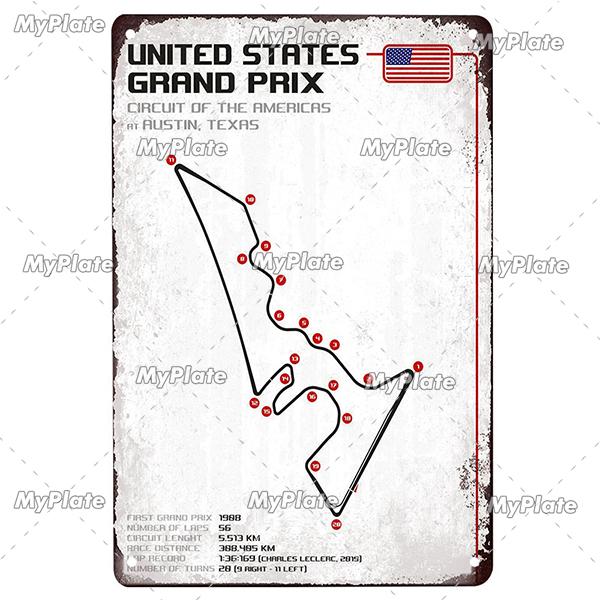 Vintage Racing Track Metal Poster Competition Tin Sign Plaque Iron Plate Bar Club Man Cave Home Wall Decor Fans Poster Custom